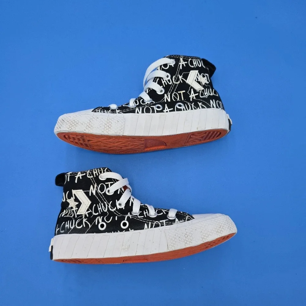 Converse Child Shoes‎ Not A Chuck All Star 373169C Black/White/Orange Sz 11